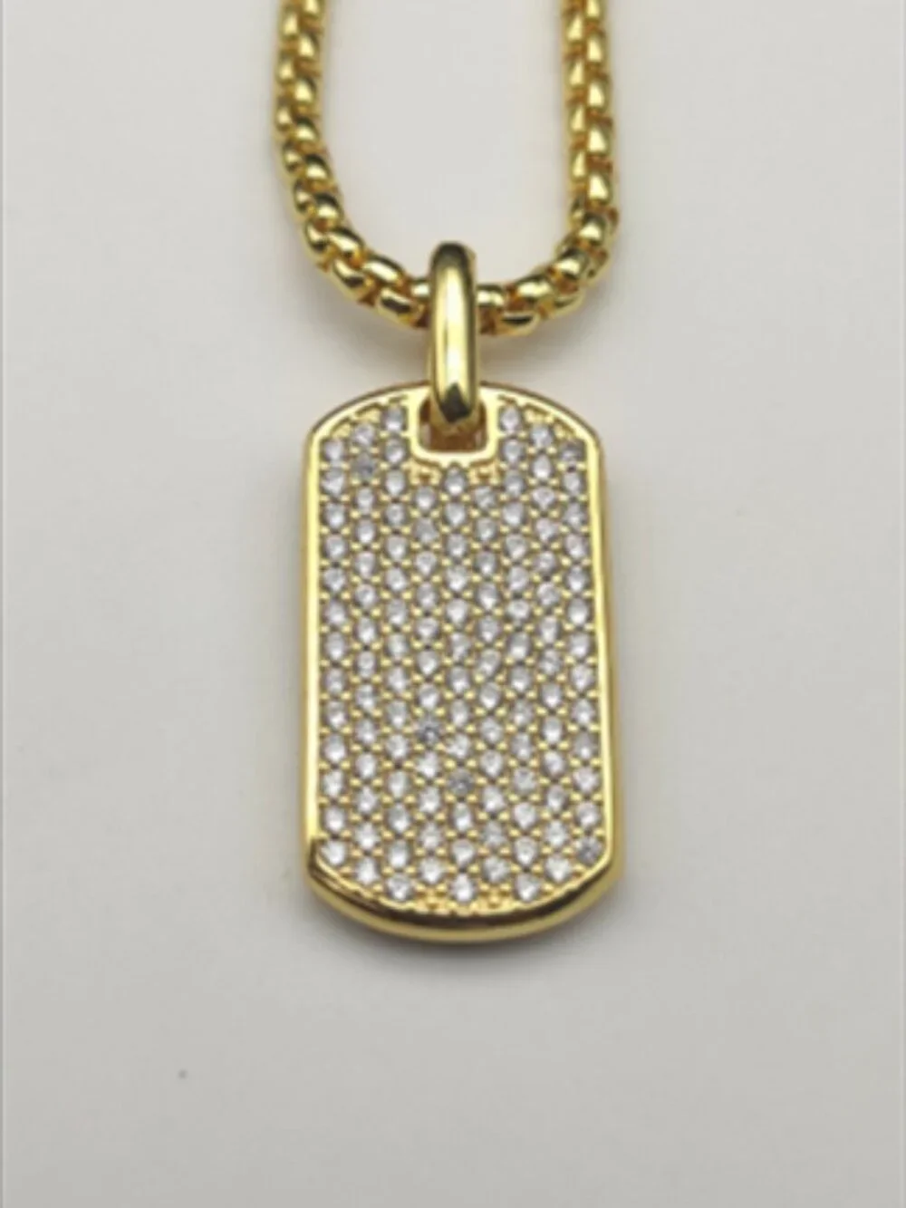🔶David's Cool and Chic Full Diamond Military Tag Necklace💫 - Picture 8 of 8